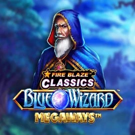 Fire Blaze Blue Wizard Megaways slot logo by Rarestone Gaming at SLOTT Casino